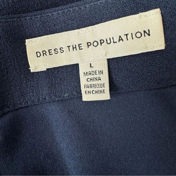 Dress The Population Andreas Wide Leg Pants Navy Blue Large - Picture 11 of 15